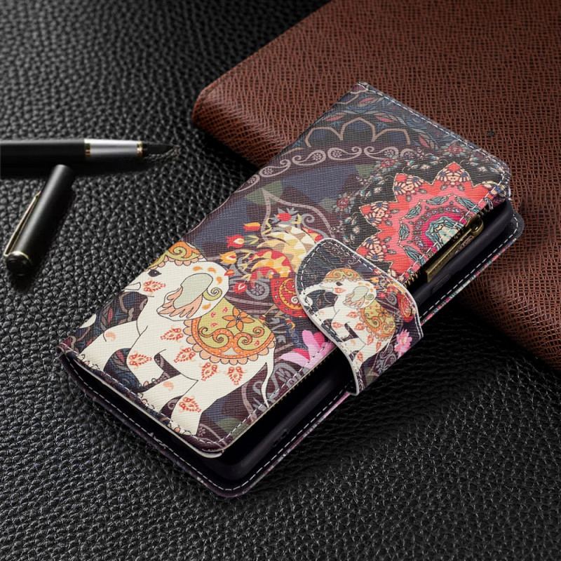 Housse Google Pixel 6 Poche Zippée Éléphant