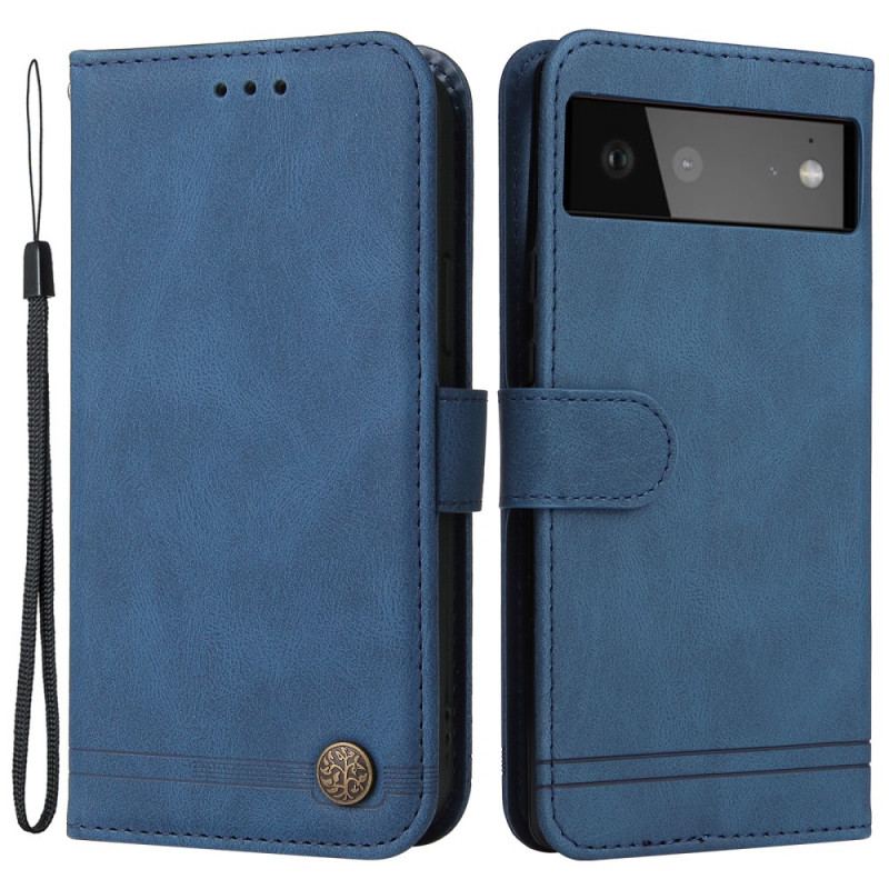 Housse Google Pixel 6 Simili Cuir Rivet et Lanière