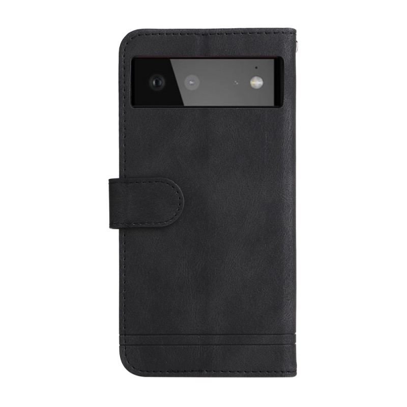 Housse Google Pixel 6 Simili Cuir Rivet et Lanière
