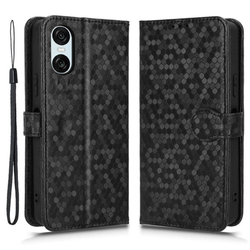 Housse Sony Xperia 10 VI Points Brillants à Lanière