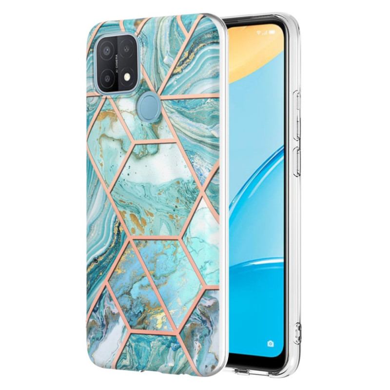 Coque Oppo A15 Marbre Géométrique Flashy