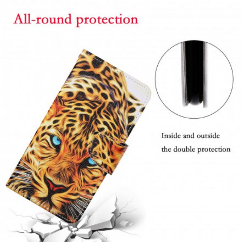 Housse Oppo A15 Tigre avec Lanière