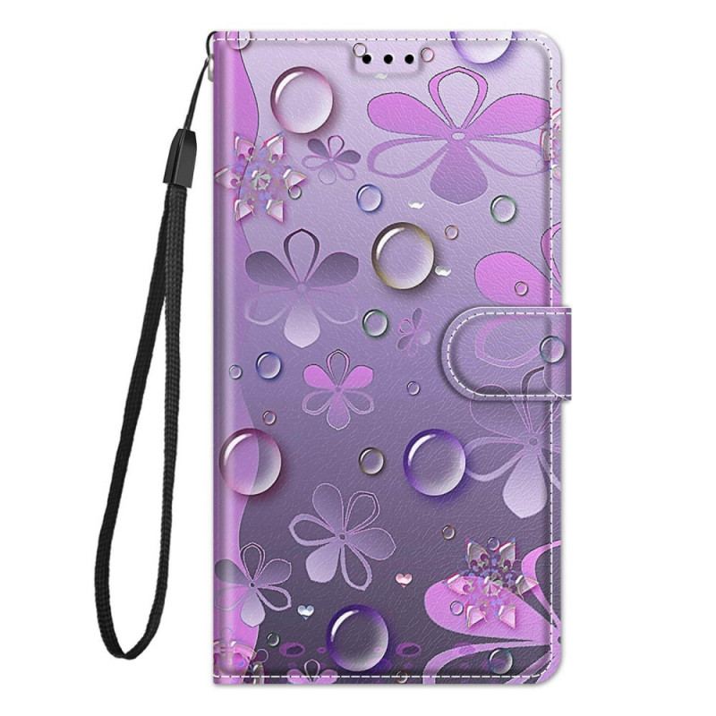 Housse Samsung Galaxy M23 5G Gouttes d'Eau avec Lanière