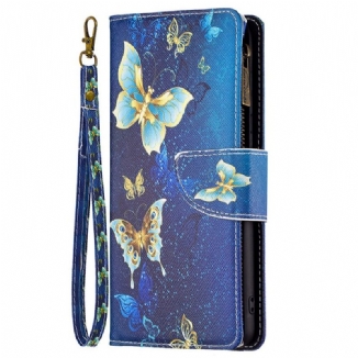 Housse Samsung Galaxy M23 5G Papillons Porte-monnaie et lanière
