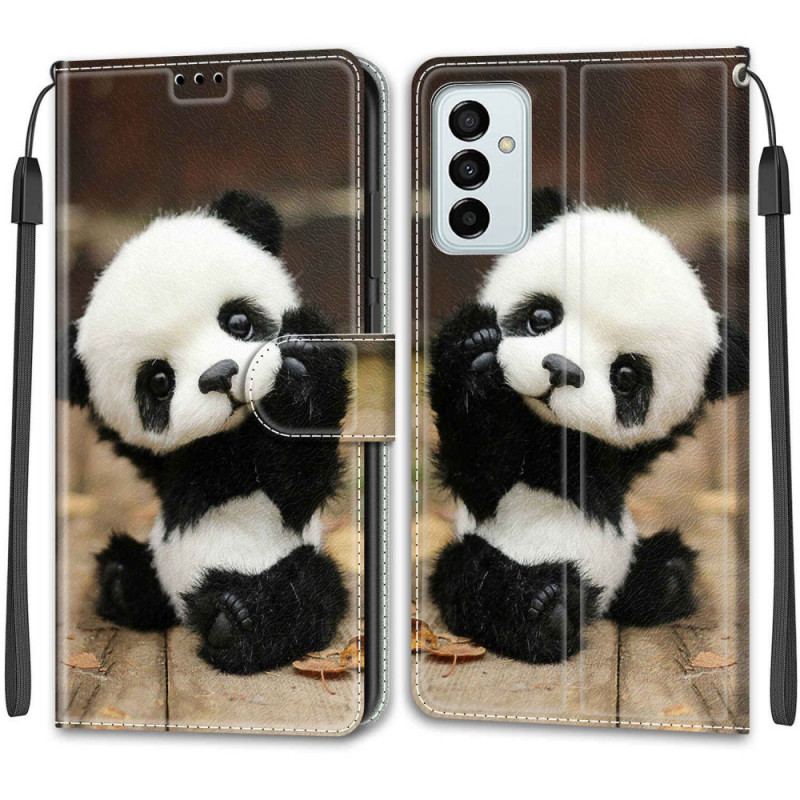 Housse Samsung Galaxy M23 5G Petit Panda à Lanière