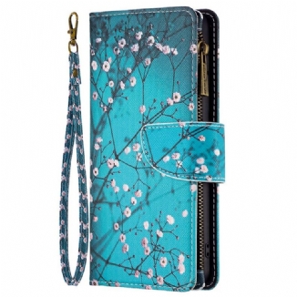 Housse Samsung Galaxy M23 5G Porte-Monnaie et Lanière Arbre