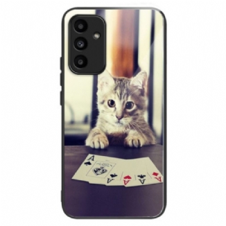 Coque Samsung Galaxy A15 5G / A15 Verre Trempé Chat Poker