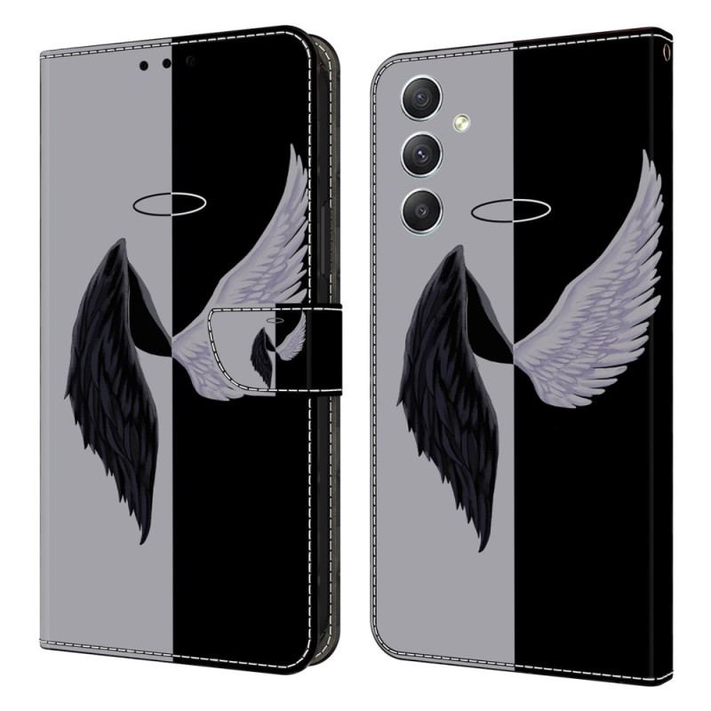 Housse Samsung Galaxy A15 Ailes Blanche et Noire