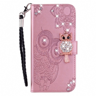 Housse Samsung Galaxy A15 Hibou Mandala et Breloque