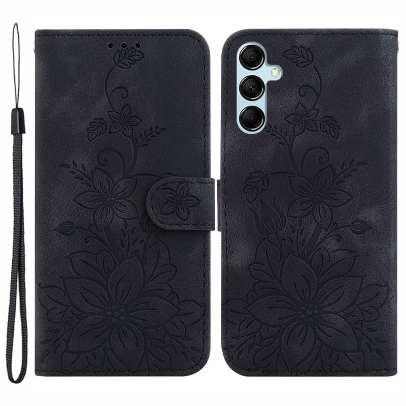 Housse Samsung Galaxy A15 Motif Floral à Lanière
