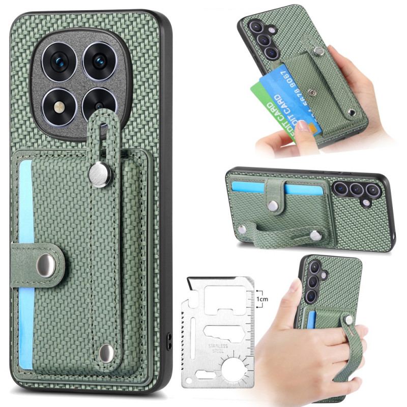 Coque Xiaomi Redmi Note 14 Pro Plus 5G avec Porte-Cartes et Sangle Manuelle