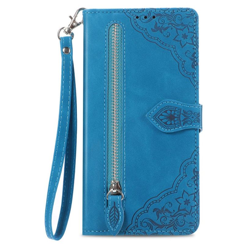 Housse Xiaomi Redmi Note 14 Pro Plus 5G Dentelle avec Poche à Fermeture Éclair