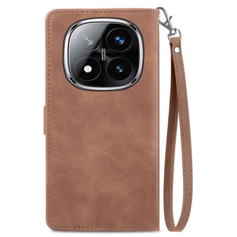 Housse Xiaomi Redmi Note 14 Pro Plus 5G Dentelle avec Poche à Fermeture Éclair