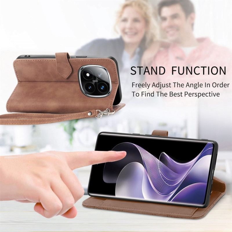 Housse Xiaomi Redmi Note 14 Pro Plus 5G Dentelle avec Poche à Fermeture Éclair