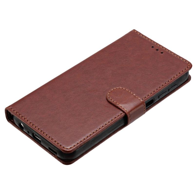 Housse Xiaomi Redmi Note 14 Pro Plus 5G Effet Cuir Uni avec Lanière