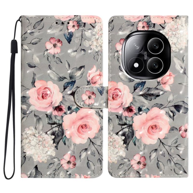 Housse Xiaomi Redmi Note 14 Pro Plus 5G Fleurs Roses 3D