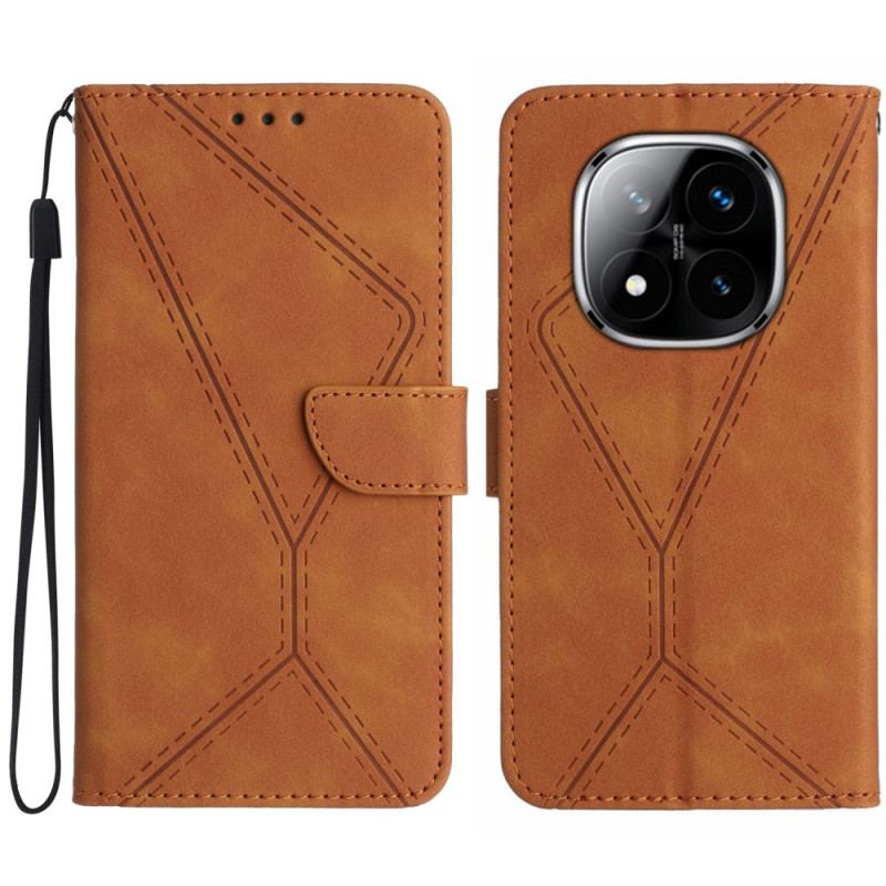 Housse Xiaomi Redmi Note 14 Pro Plus 5G / 14 Pro 5G / Poco X7 Lignes et Tirets à Lanière