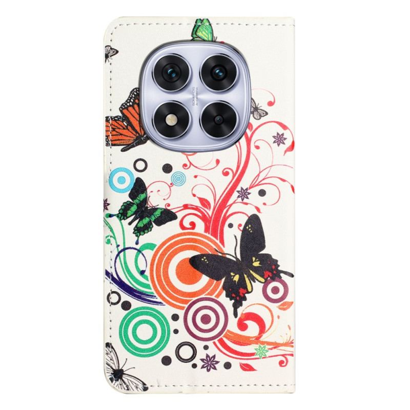 Housse Xiaomi Redmi Note 14 Pro Plus 5G / 14 Pro 5G / Poco X7 Papillons sur Fond Blanc