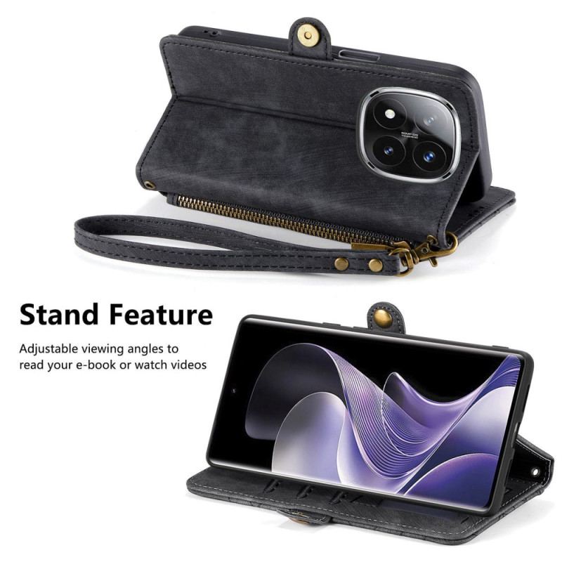 Housse Xiaomi Redmi Note 14 Pro Plus 5G Portefeuille Lignes Géométriques