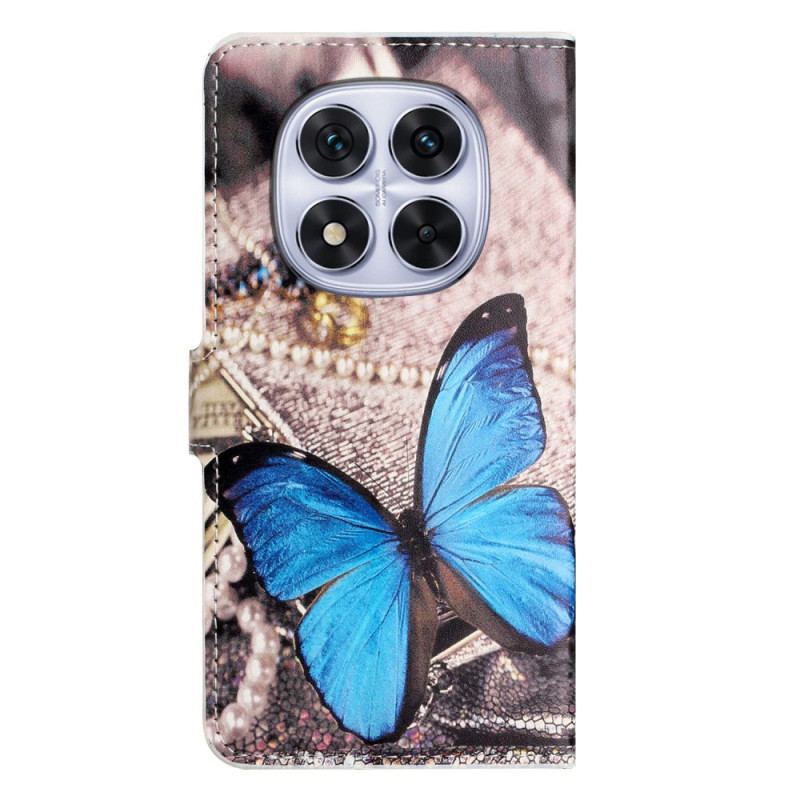 Houssse Xiaomi Redmi Note 14 Pro Plus 5G / 14 Pro 5G / Poco X7 Papillon bleu