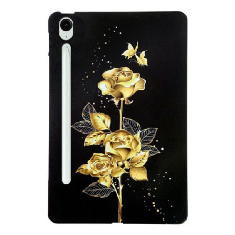 Coque Samsung Galaxy Tab S10 FE Plus Roses Dorées
