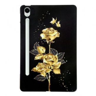 Coque Samsung Galaxy Tab S10 FE Plus Roses Dorées