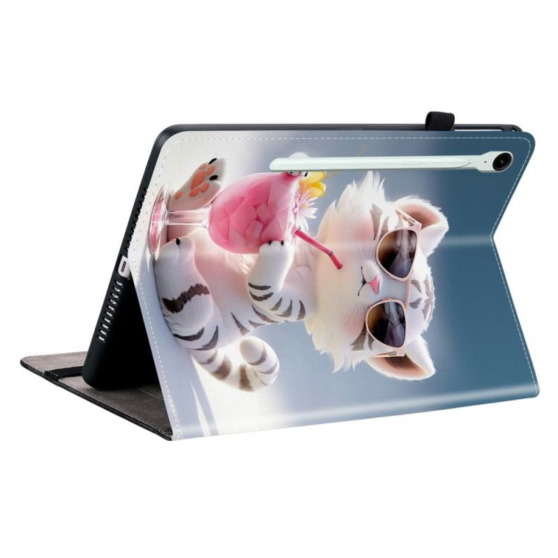 Étui Samsung Galaxy Tab S10 FE Plus Tigre Cartoon