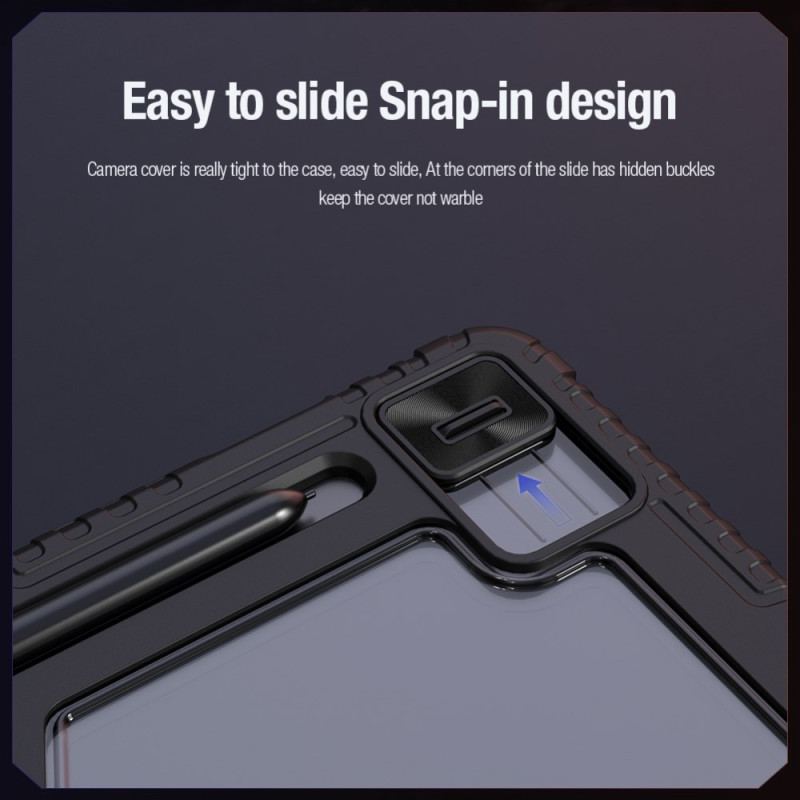 Smart Case Samsung Galaxy Tab S10 FE Plus Bumper avec Support Origami et Couvercle Coulissant NILLKIN