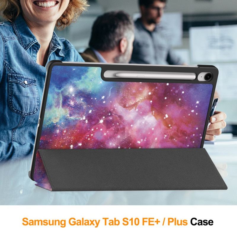 Smart Case Samsung Galaxy Tab S10 FE Plus Motif Galaxie