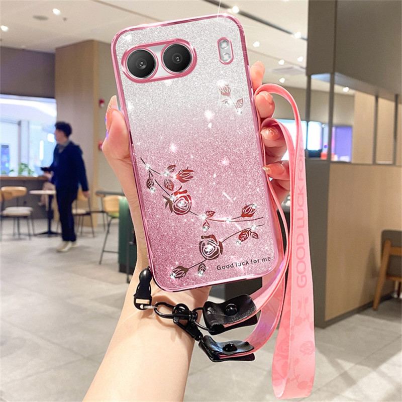 Coque OnePlus Nord 4 Strass et Paillettes à Lanière