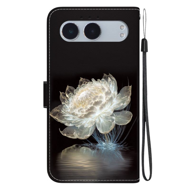 Housse OnePlus Nord 4 Pivoine Cristal à Lanière