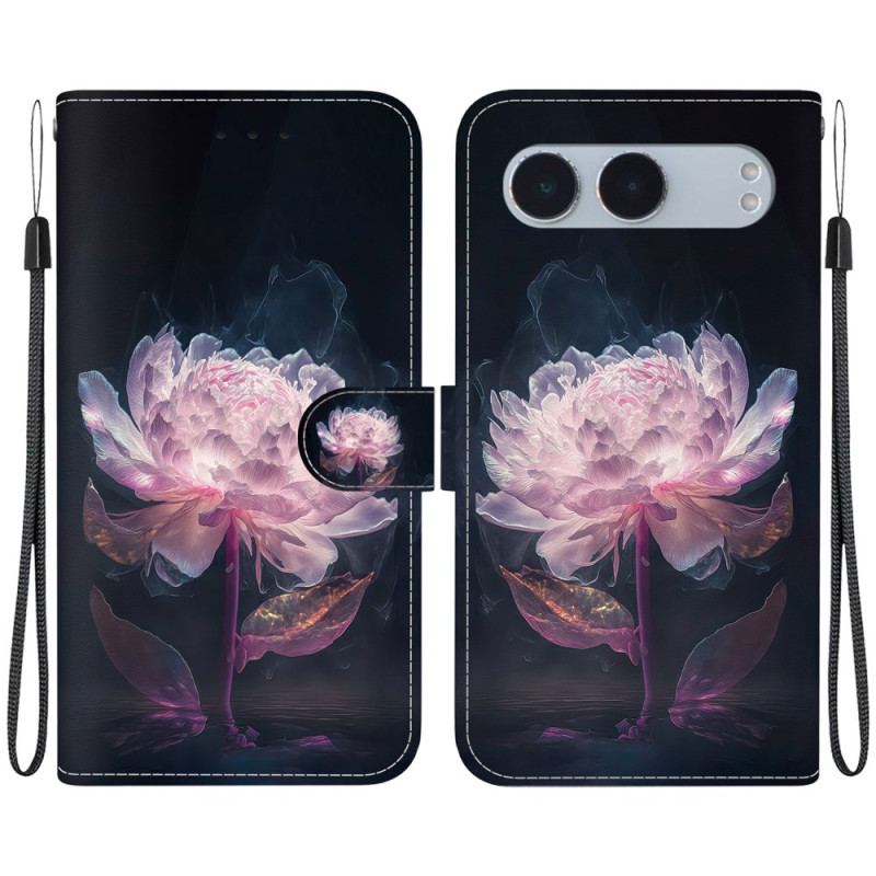 Housse OnePlus Nord 4 Pivoine Pourpre à Lanière