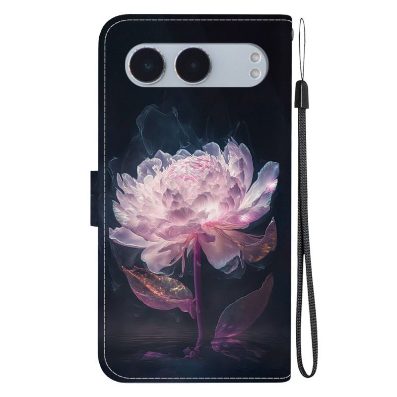 Housse OnePlus Nord 4 Pivoine Pourpre à Lanière