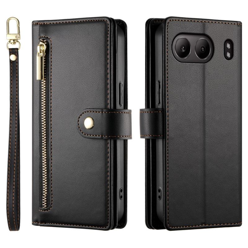 Housse OnePlus Nord 4 Portefeuille avec Lanière et Bandoulière