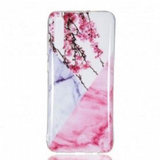 Coque Samsung Galaxy A70 Marbrée Fleurs de Prunier