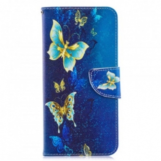 Housse Samsung Galaxy A70 Papillons Dorés