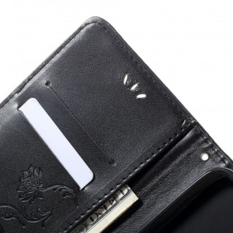 Housse Samsung Galaxy A70 Papillons et Fleurs à Lanière