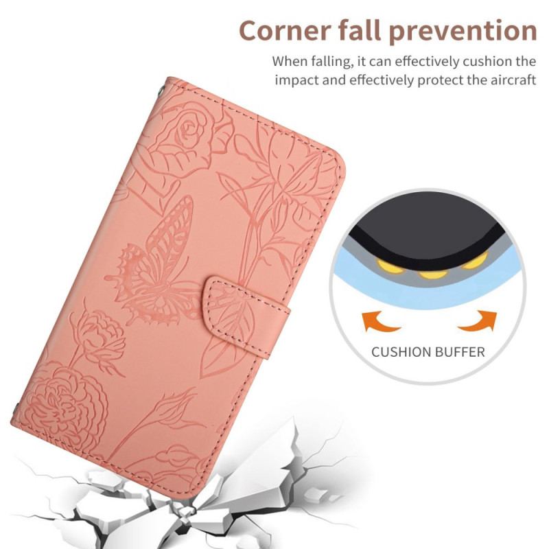 Housse Xiaomi 12T / 12T Pro Papillons avec Lanière