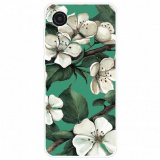Coque Samsung Galaxy A03 Core Fleurs Blanches Peintes