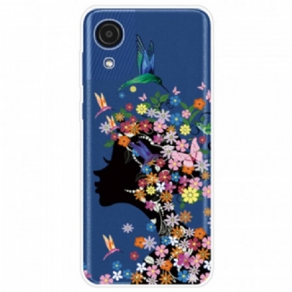 Coque Samsung Galaxy A03 Core Jolie Tête Fleurie