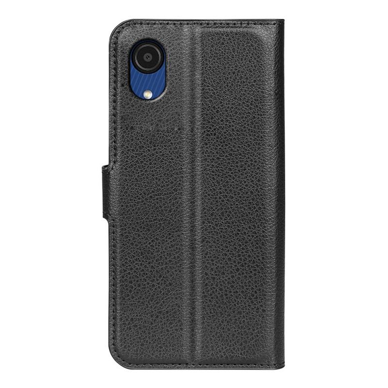 Housse Samsung Galaxy A03 Core Effet Cuir Litchi Classique