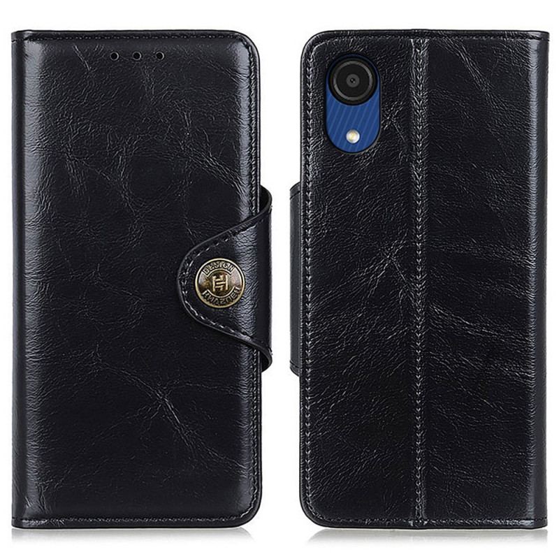 Housse Samsung Galaxy A03 Core Simili Cuir Brillant Bouton