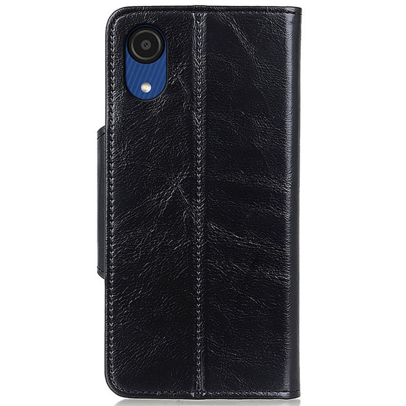 Housse Samsung Galaxy A03 Core Simili Cuir Brillant Bouton