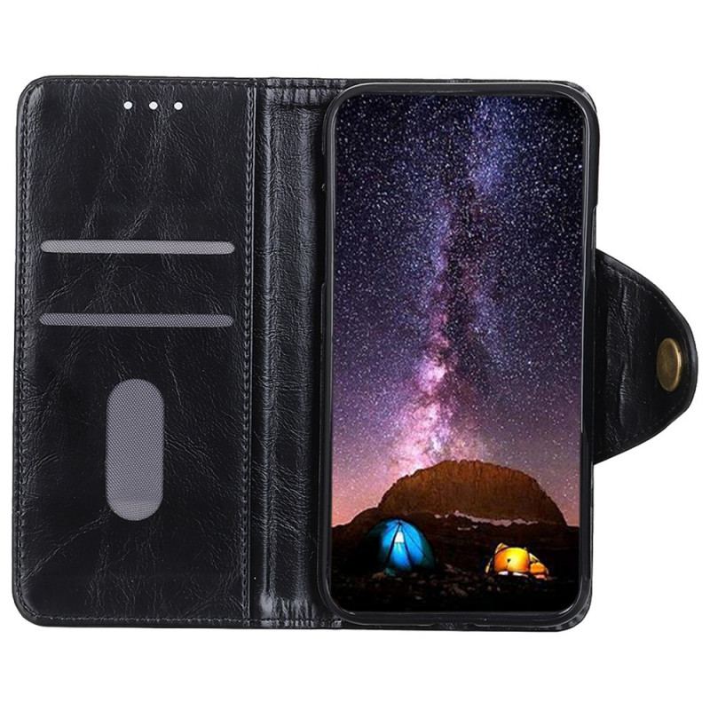 Housse Samsung Galaxy A03 Core Simili Cuir Brillant Bouton
