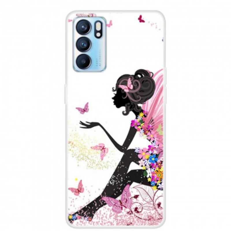 Coque Oppo Reno 6 5G Jeune Fille Fleurie