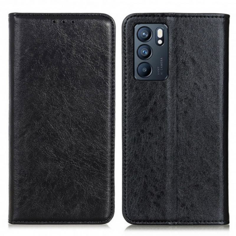 Flip Cover Oppo Reno 6 5G Texture Cuir