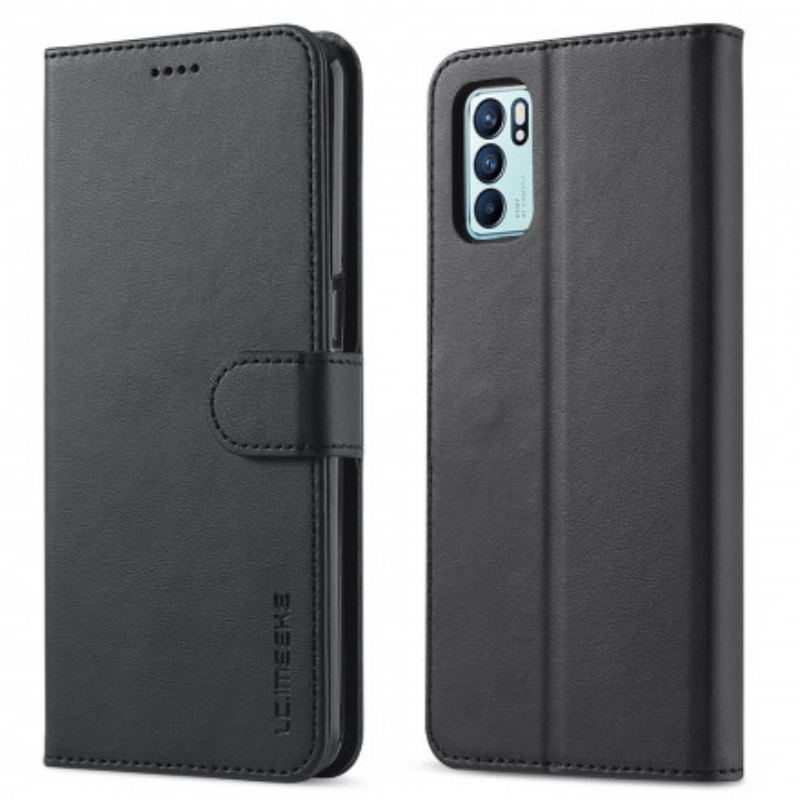 Housse Oppo Reno 6 5G LC.IMEEKE Effet Cuir