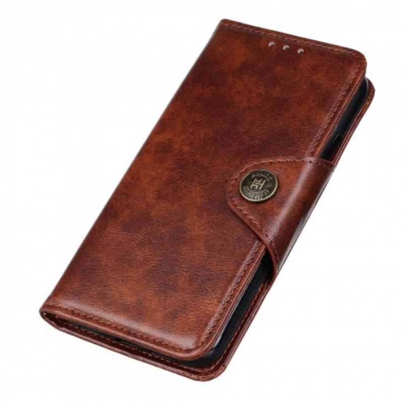 Housse Oppo Reno 6 5G Simili Cuir Bouton Vintage