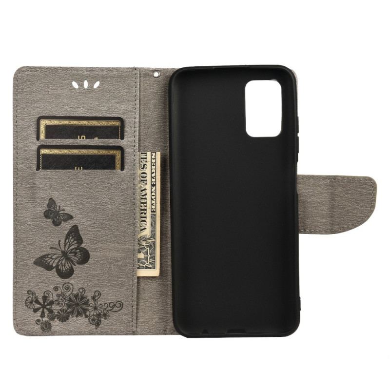 Housse Oppo Reno 6 5G Splendides Papillons à Lanière