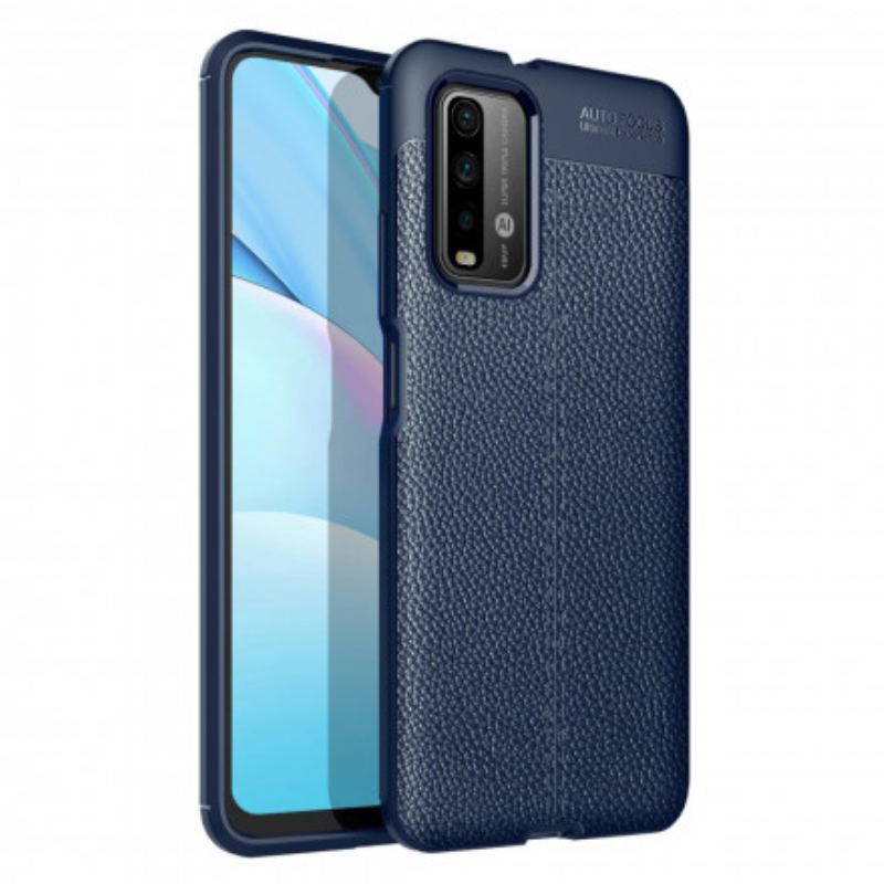 Coque Poco M3 Effet Cuir Litchi Double line